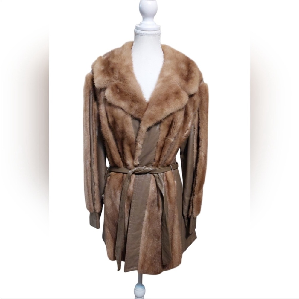 Stunning real leather and fur coat
